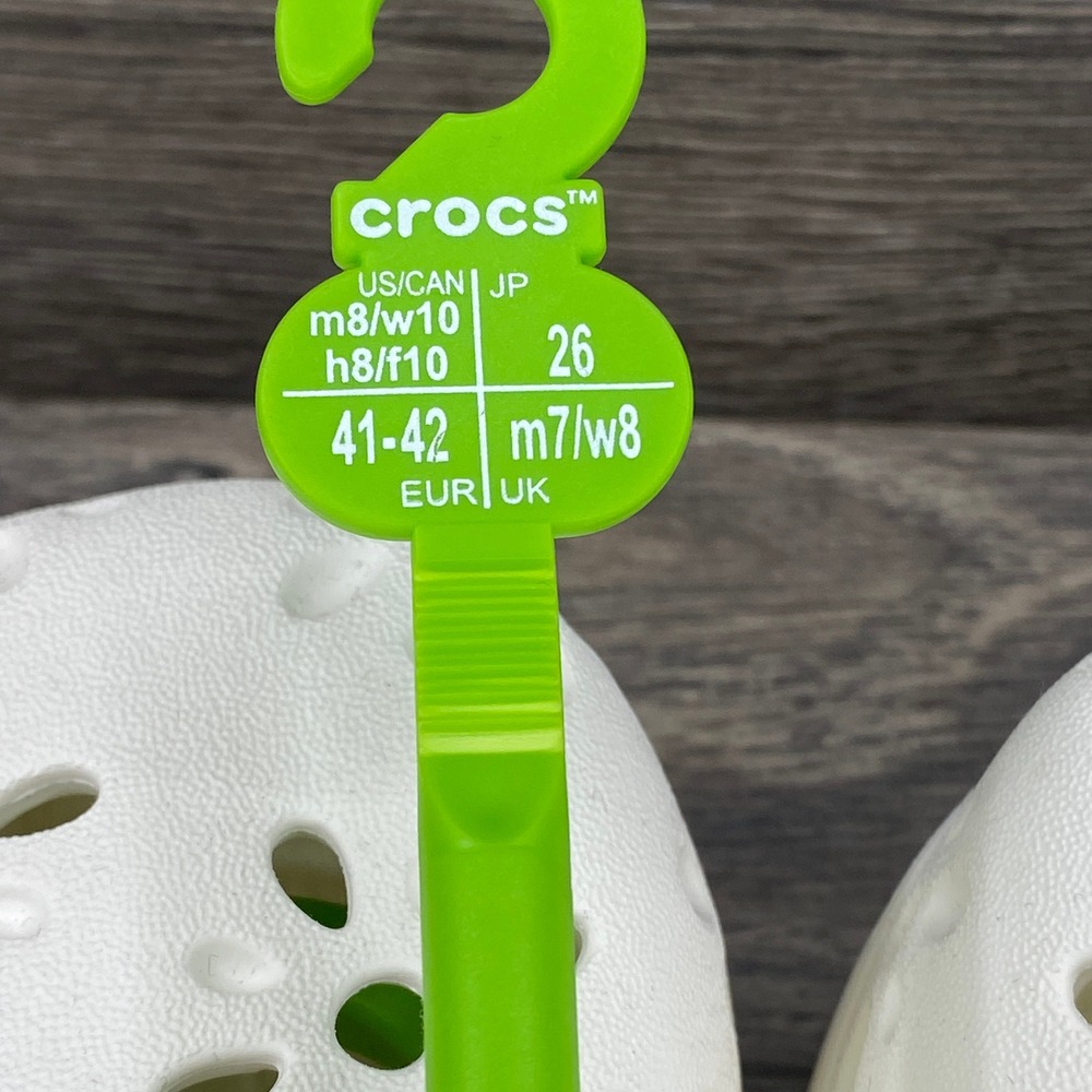 Crocs  Clog White Flower Cutout Slip On Men's Size 8 Women's 10 - Picture 5 of 10